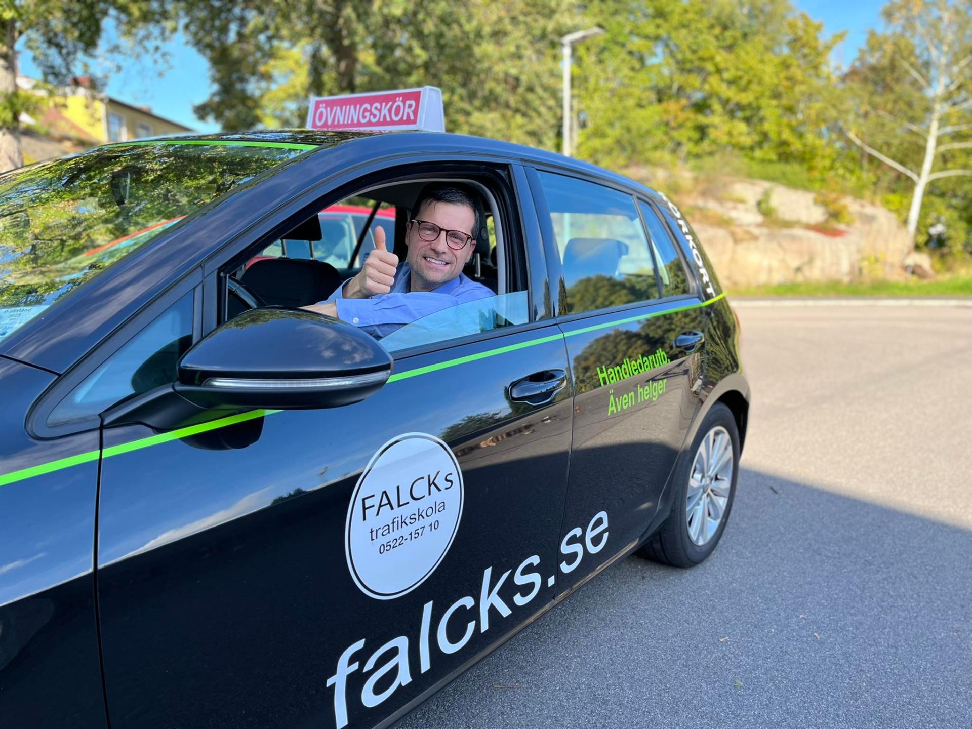 David i Falcks övningsbil